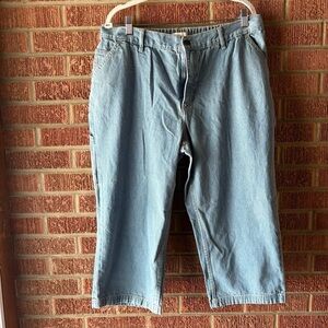 Woman Within Blue Wide Leg Capri Jeans Size 16 New With Tags